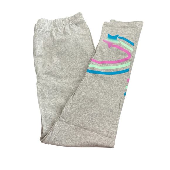 NWT Lands’ End Big Girl Leggings Long Grey Rainbow Stars Size 16+ Pastel - Picture 1 of 4